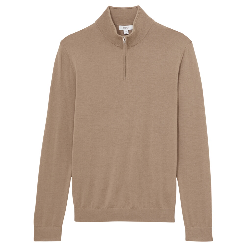 REISS Blackhall Merino Wool Half-Zip Jumper